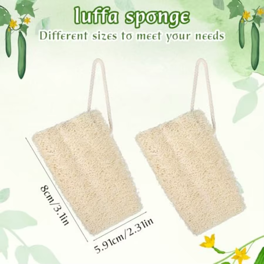 2PCS Exfoliating Body Scrubber Natural Loofah Sponge, Shower Sponge for Body Organic Body Loofah for Smooth Skin, Ideal Shower - Image 4