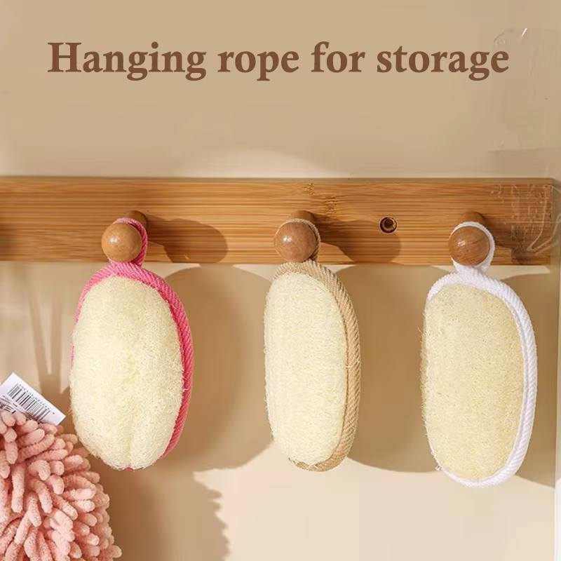 1 Pc Eco-Friendly Natural Loofah Sponge - Soft Exfoliating Bath Scrubber | Unisex Shower Cleaning Tool for Skin Health - Image 5