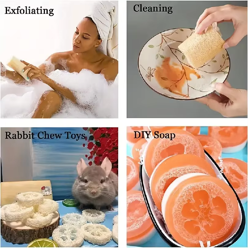 Natural Egyptian Loofah Exfoliating Body Scrubber, Egyptian Shower Loofah Sponge Body Scrubber for Women and Men for Body - Image 4