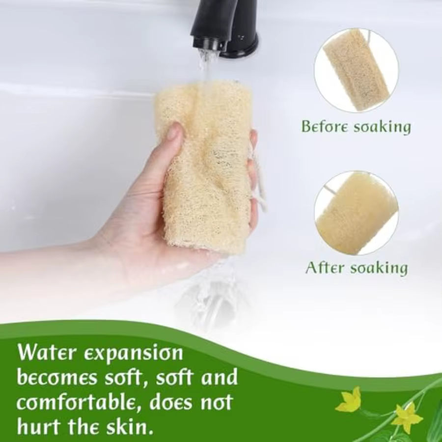 2PCS Exfoliating Body Scrubber Natural Loofah Sponge, Shower Sponge for Body Organic Body Loofah for Smooth Skin, Ideal Shower - Image 6