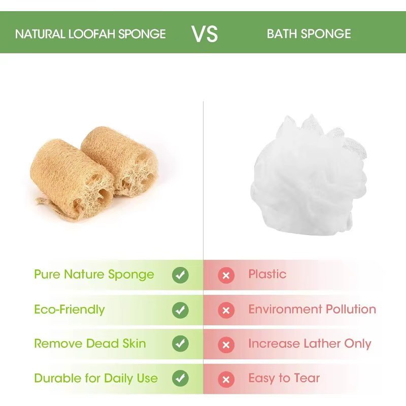 For Skin Care Spa Shower Body Bath Brush Kitchen Cleaning Natural Bath Loofah Exfoliating Body Sponge with Rope Loofah Scrubber - Image 2