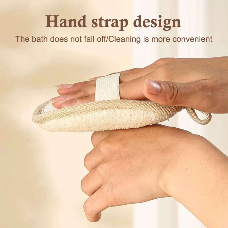 1 Pc Eco-Friendly Natural Loofah Sponge - Soft Exfoliating Bath Scrubber | Unisex Shower Cleaning Tool for Skin Health - Image 2