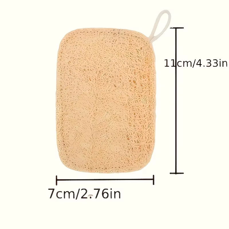 6pcs Natural Loofah Exfoliating Sponges - Gentle Body Scrubber for Shower & Bath, Bamboo Fiber Cleaning Pads - Image 3