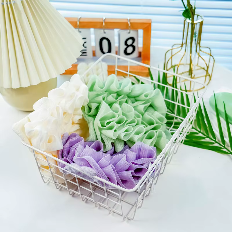 2-In-1 Bath Ball Towel Loofah With Drawstring Closure For Soap Soft Exfoliating Mesh Shower Sponge Skin Care Bathing Tool - Image 2